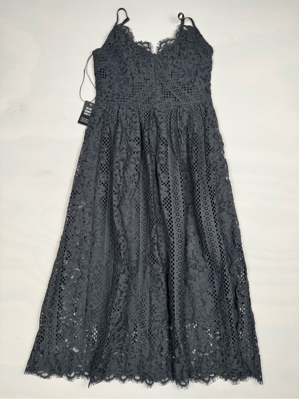NWT Express Black Lace Midi Sleeveless Dress Women’s XXS Retail $118